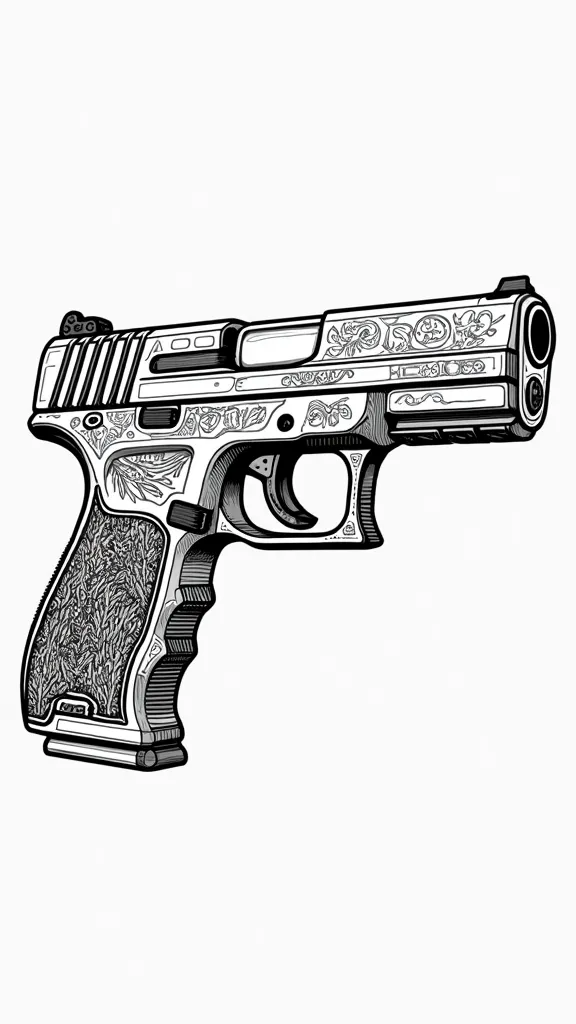 páginas para colorear de pistola